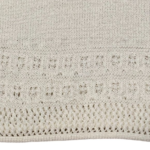 Band of Gypsies Cream Ivory Pointelle Sleeveless Top XL - Picture 2 of 6